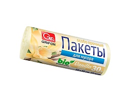 Мешки для мусора 30 л, ароматизированные, Ваниль, бежевые, в рулоне 20 шт., ПНД, 9 мкм, 560х530 мм, GRIFON Aroma, 101-020 V в Новосибирске