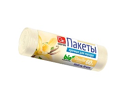 Мешки для мусора 60 л, ароматизированные, Ваниль, бежевые, в рулоне 20 шт., ПНД, 9 мкм, 650х550 мм, GRIFON Aroma, 101-023 V в Новосибирске
