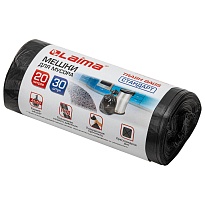 Мешки для мусора 20 л, черные, в рулоне 30 шт., ПНД, 8 мкм, 500х450 мм, LAIMA, 601376 в Новосибирске