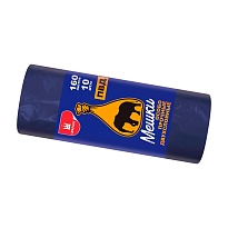 Мешки для мусора 160 л, синие, рулон 10 шт., ПВД, 35 мкм, 1100х900 мм, Уфа Пак, МВ1755 (МВ 160-10ср) в Новосибирске