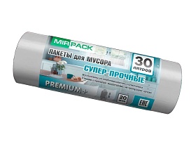 Мешки для мусора 30 л, ароматизированные, серые, в рулоне 20 шт., ПСД, 20 мкм, 600х500 мм, PREMIUM+, 3020105 в Новосибирске