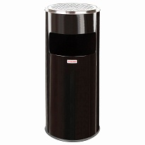 Урна с пепельницей 27 л, нержавеющая сталь, черная, LAIMA PROFESSIONAL в Новосибирске