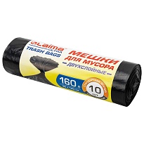Мешки для мусора 160 л, черные, в рулоне 10 шт., ПВД, 30 мкм, 1200х900 мм, LAIMA ULTRA, 607694 в Новосибирске