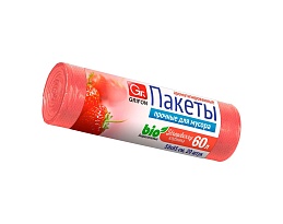 Мешки для мусора 60 л, ароматизированные, Клубника, красные, в рулоне 20 шт., ПНД, 9 мкм, 650х550 мм, GRIFON Aroma, 101-023 K в Новосибирске