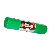 Мешки для мусора 300 л, зеленые, в рулоне 10 шт., ПВД 65 мкм, 1400х1000 мм, МЕШКОFF, 4922 в Новосибирске