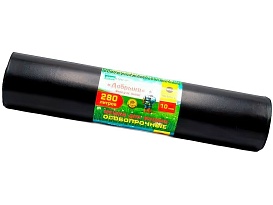 Мешки для мусора 280 л, ароматизированные, черные, в рулоне 10 шт., ПВД 110 мкм, 1400х930 мм, Добрыня, Dob28010black в Новосибирске