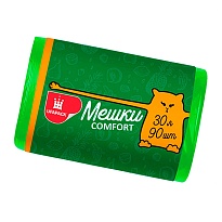 Мешки для мусора 30 л, зеленые, в рулоне 90 шт., ПНД, 6 мкм, 560х480 мм, Comfort, М4268 в Новосибирске