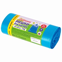 Мешки для мусора 35 л, синие, в рулоне 30 шт., ПНД, 10 мкм, 600х500 мм, Любаша, 608091 в Новосибирске