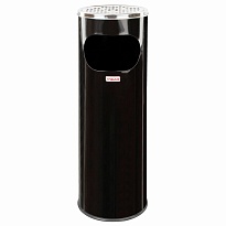 Урна с пепельницей 18 литров, нержавеющая сталь, черная, LAIMA PROFESSIONAL в Новосибирске