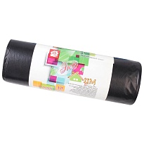 Мешки для мусора 220 л, черные, в рулоне 10 шт., ПВД, 29 мкм, 1100х830 мм, Концепция Быта ЭкоДом, 604924 в Новосибирске