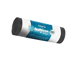 Мешки для мусора 120 л, черные, в рулоне 10 шт., ПНД, 14 мкм, 1100х700 мм, SIBIRSKAYA, 101-008 S в Новосибирске