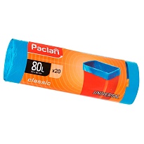 Мешки для мусора 80 л, синие, в рулоне 20 шт., ПНД, 12 мкм, 900х700 мм, PACLAN Classic, 606335 в Новосибирске